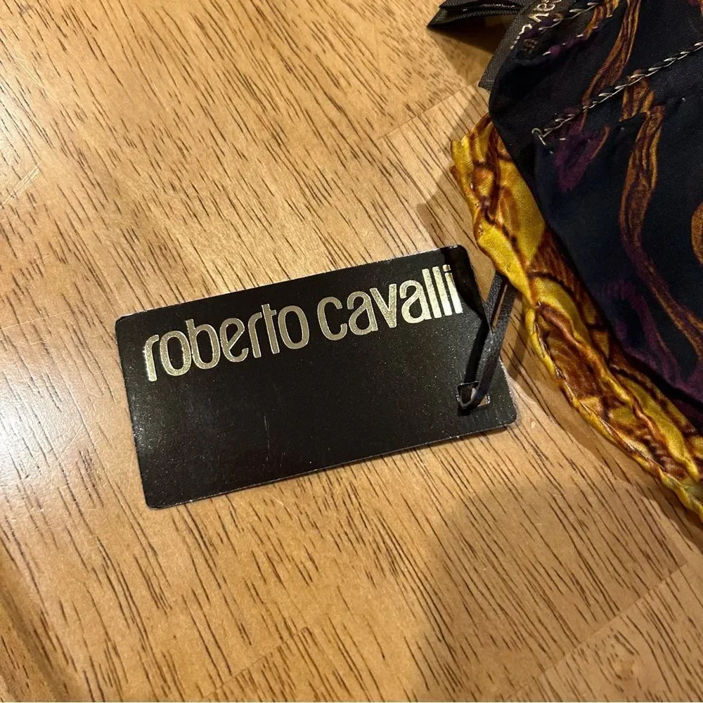 NWT Roberto Cavalli‎ 100% Silk Scarf